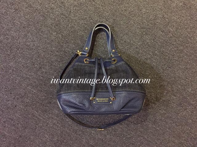I Want Vintage Designer Handbags Burberry Blue Label Burberry Blue Label Denim Leather Bucket Bag