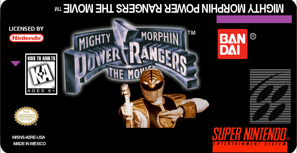 Super Nintendo Labels Mighty Morpin Power Rangers The Movie Super Nintendo Labels Mighty Morpin Power Rangers The Movie