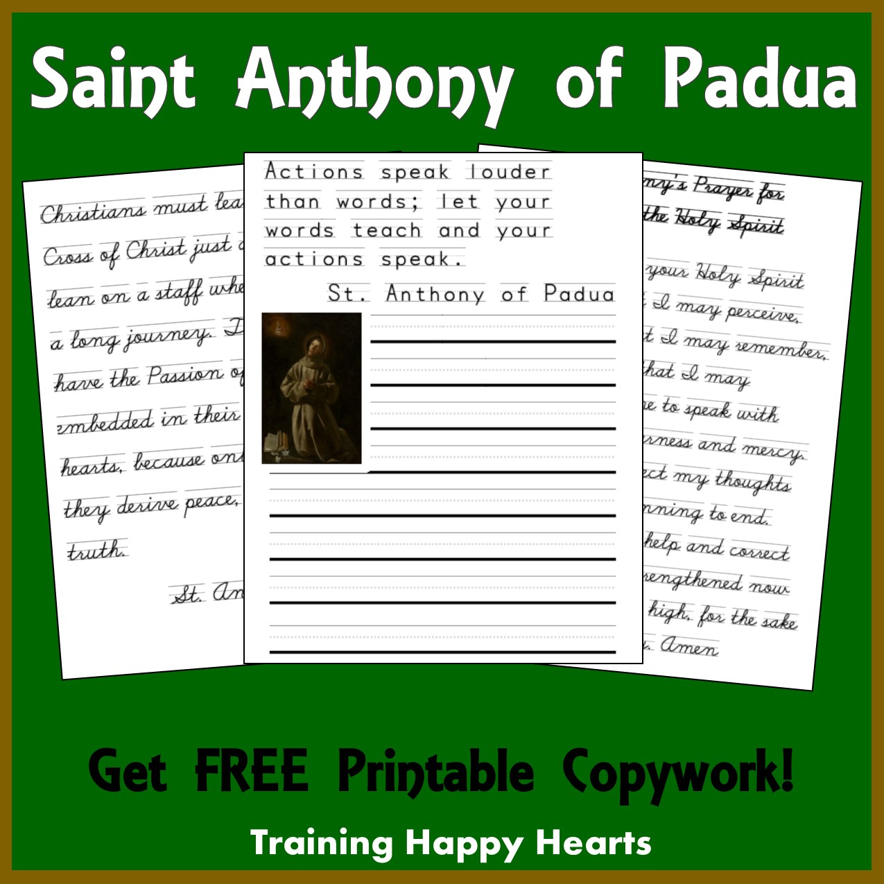 Get FREE Printable St Anthony Of Padua Copywork Yesood Get FREE Printable St Anthony Of Padua Copywork Yesood