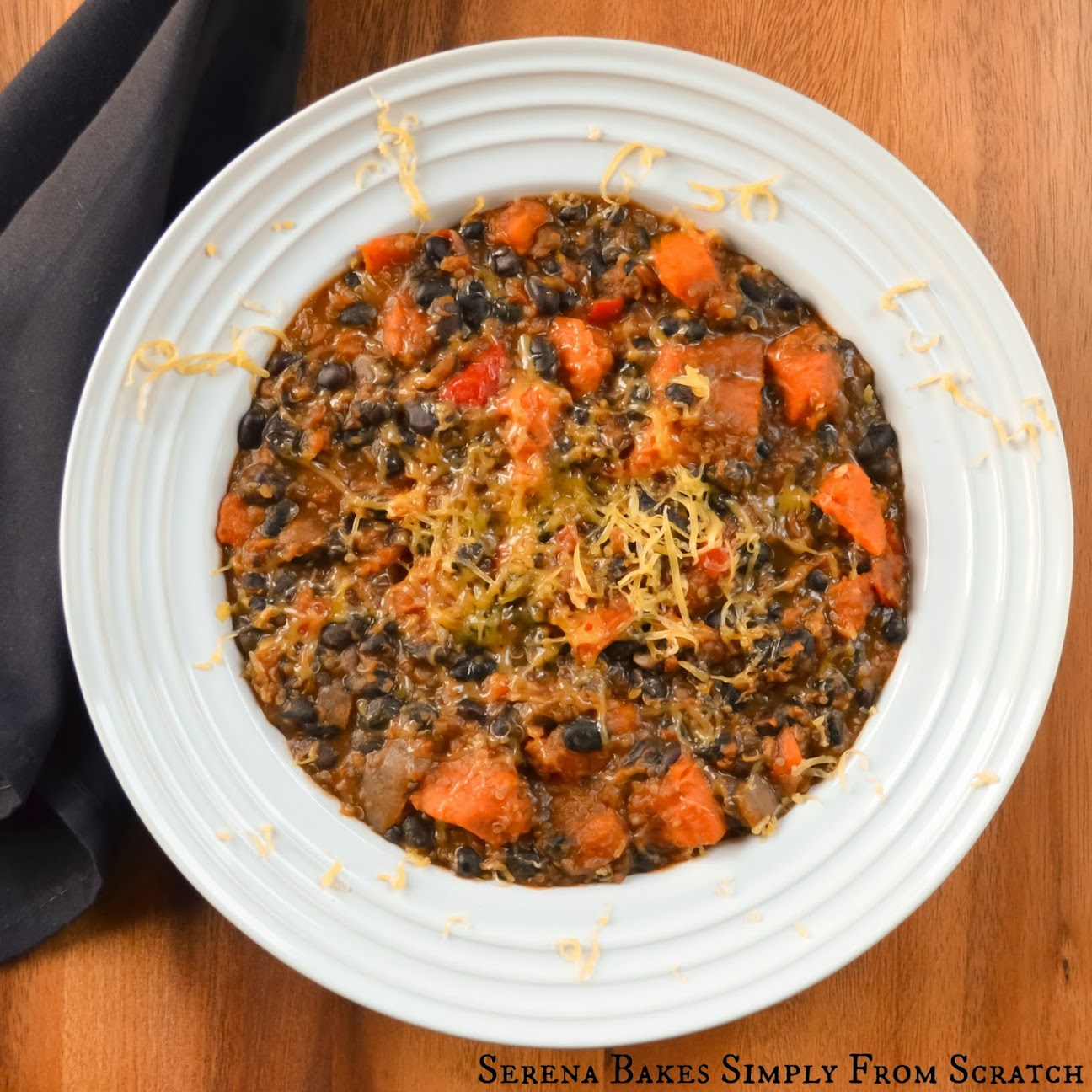 Crock Pot Chipotle Sweet Potato Black Bean Quinoa Chili Serena Bakes