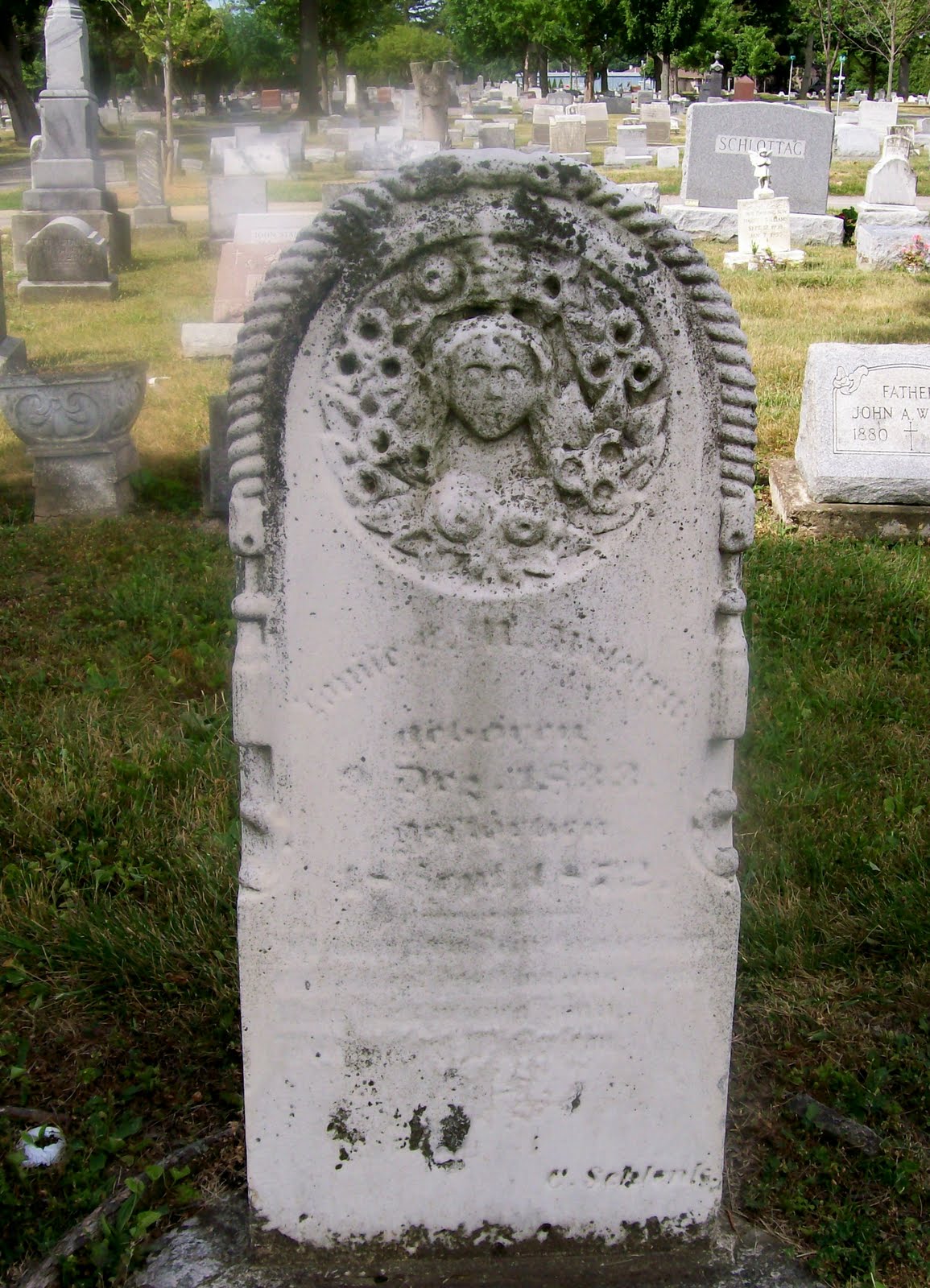 Graveyard Rabbit of Sandusky Bay Mysterious Angelic Stone at Oakland