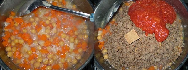 grão de bico com carne moída Receita de grão de bico com carne moída
