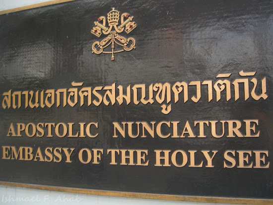 Signage of the Embassy of Holy See to Thailand