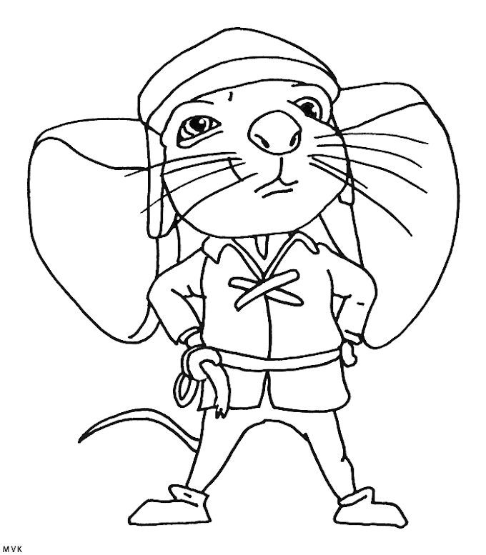 A Lenda de Despereaux desenhos para colorir, pintar, imprimir. Desenhos de o corajoso ratinho despereaux moldes e riscos
