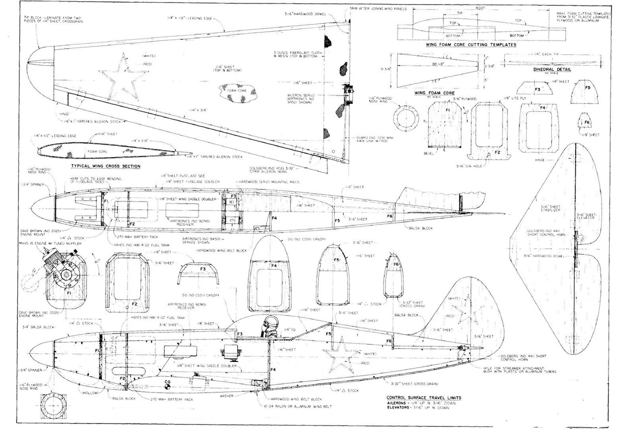 1500 Rc model airplane plane plans
