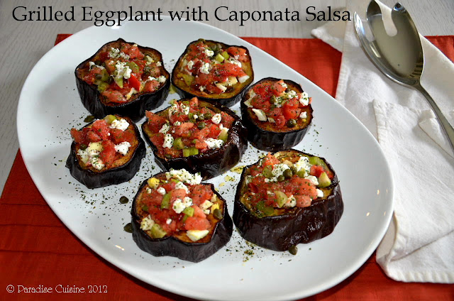 Grilled Eggplant with Caponata Salsa