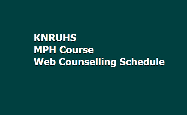 KNRUHS MPH Course Merit list, Web Counselling Schedule for Certificates Verification 2019 KNRUHS MPH Course Merit list, Web Counselling Schedule for Certificates Verification 2019