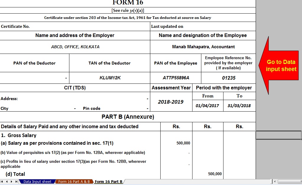 Download Automated Tax Computed Sheet HRA Calculation Arrears 