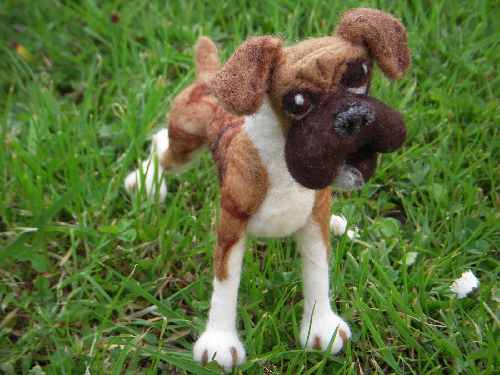 Pam Duthie Etsy Nerd Needle felted Boxer dog