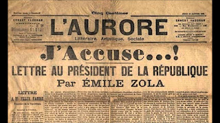J’accuse…! (en francés Yo acuso) de Émile Zola es un alegato en favor del capitán Alfred Dreyfus, en forma de carta abierta al presidente de Francia Félix Faure y publicado por el diario L'Aurore el 13 de enero de 1898 en su primera plana. J’accuse…! (en francés Yo acuso) de Émile Zola es un alegato en favor del capitán Alfred Dreyfus, en forma de carta abierta al presidente de Francia Félix Faure y publicado por el diario L'Aurore el 13 de enero de 1898 en su primera plana.