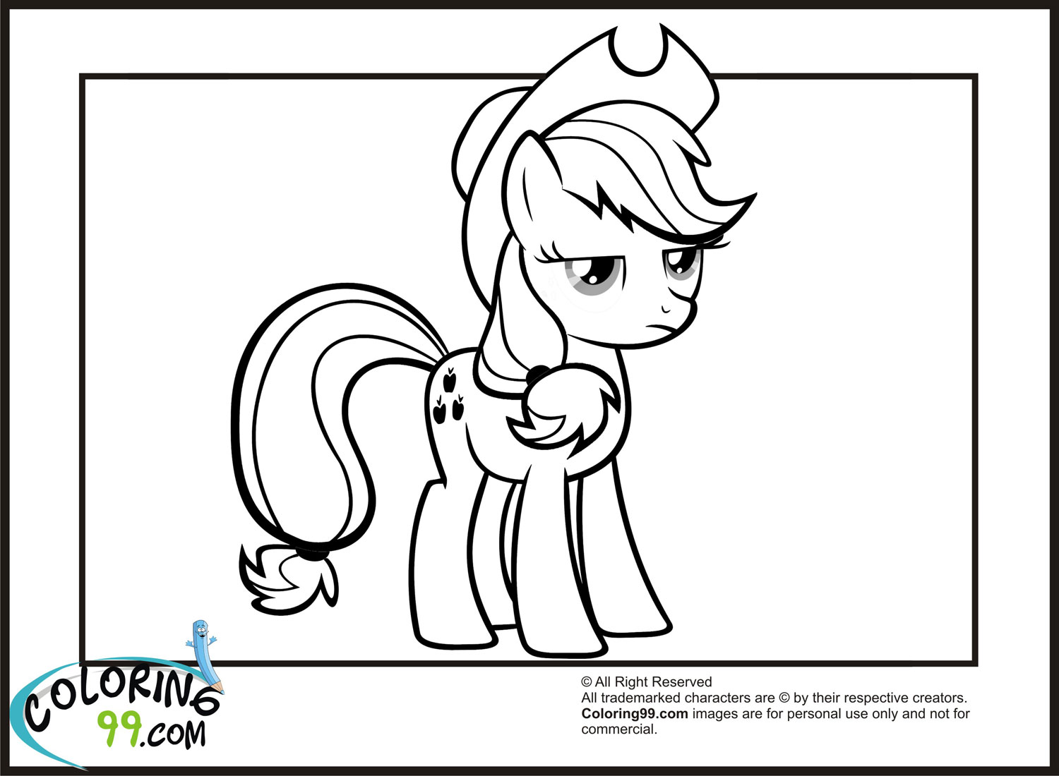 My Little Pony Applejack Coloring Pages Minister Coloring