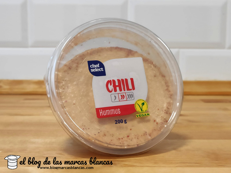Hummus de garbanzo con chile (vegano) CHEF SELECT (Lidl) en El Blog de las Marcas Blancas (www.blogmarcasblancas.com)