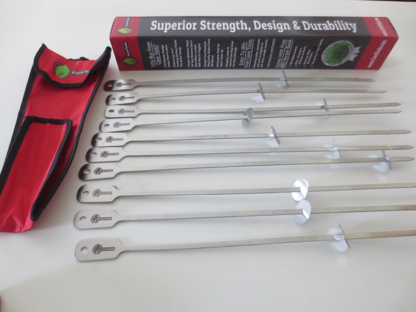 Gloria's Bits and Pieces Cave Tools Stainless Steel 17" BBQ Skewers 