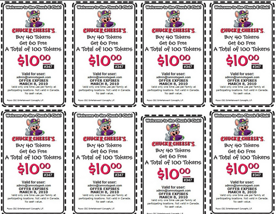 Chuck E Cheese Printable Coupons May 2015 - Printable Coupon Codes 2015