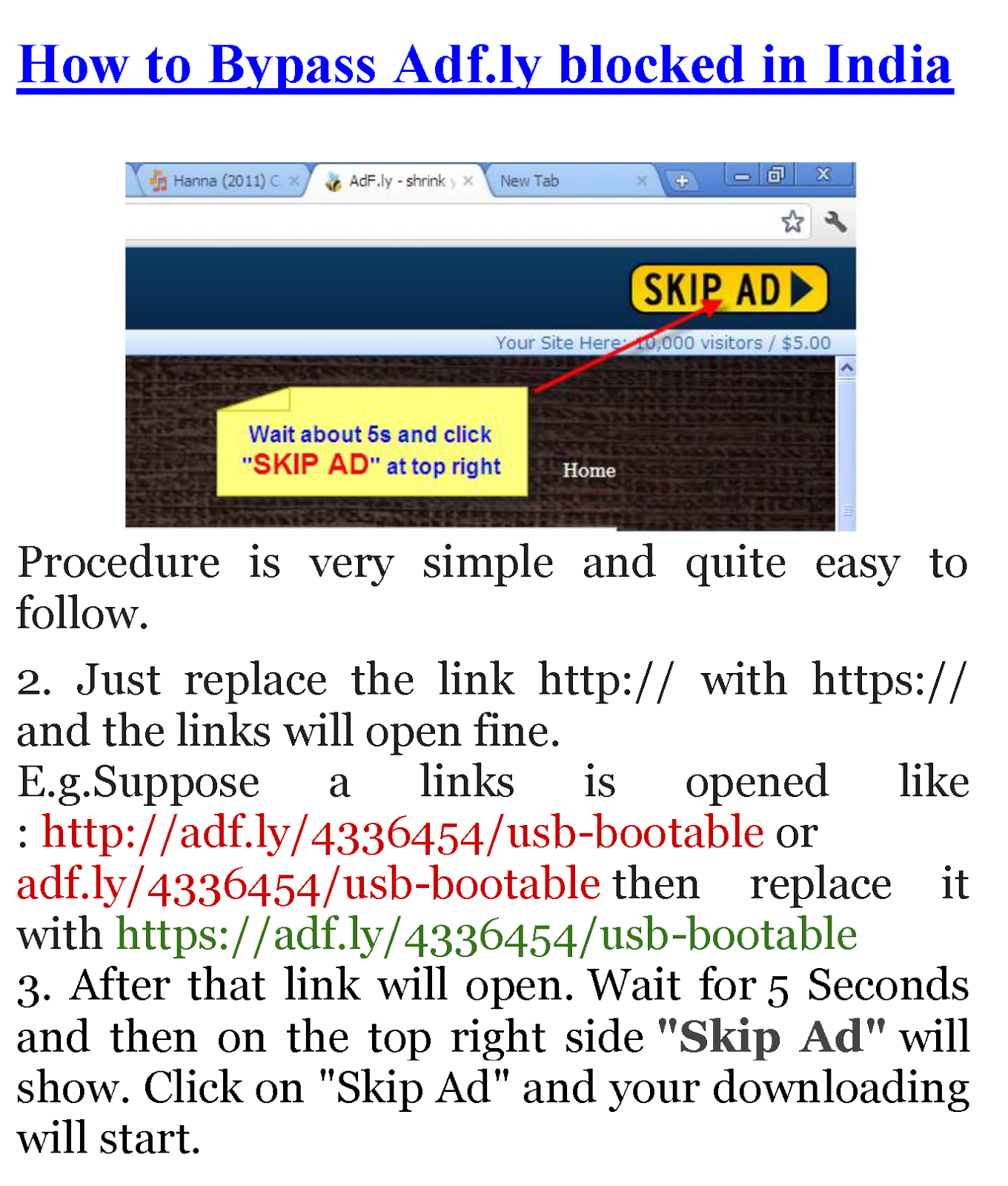 How to Open Adfly Blocked Link