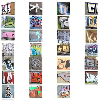 Alphabet letter A-Z graffiti tagging