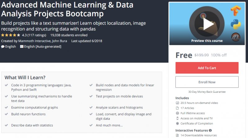 advanced machine learning data analysis projects bootcamp
