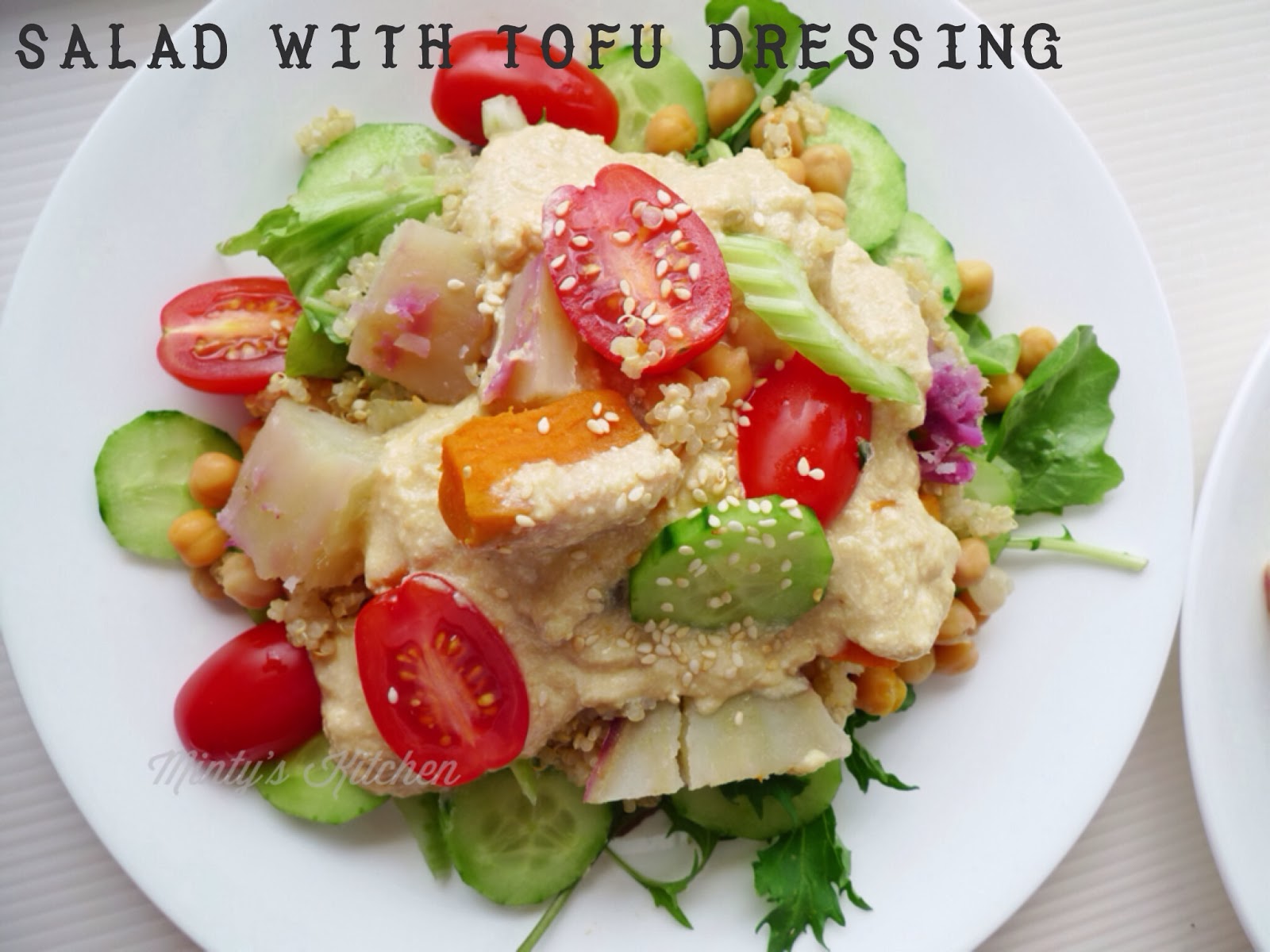 Minty's Kitchen Tofu Dressing on Salad