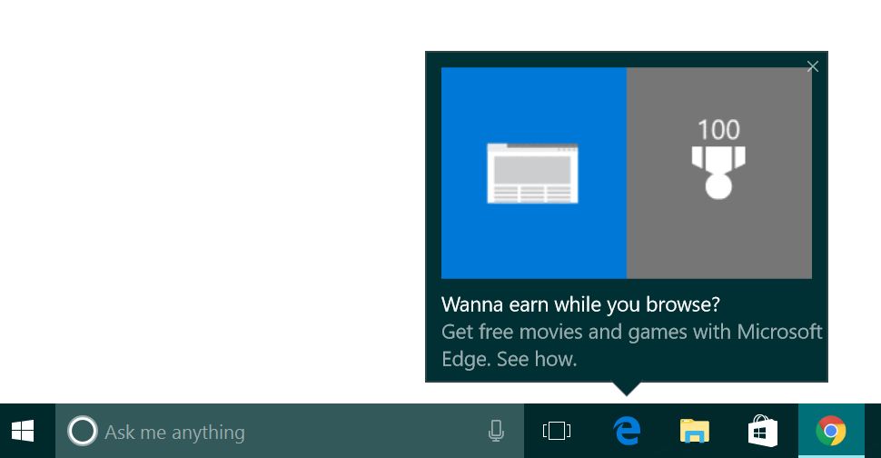 Edge taskbar ads