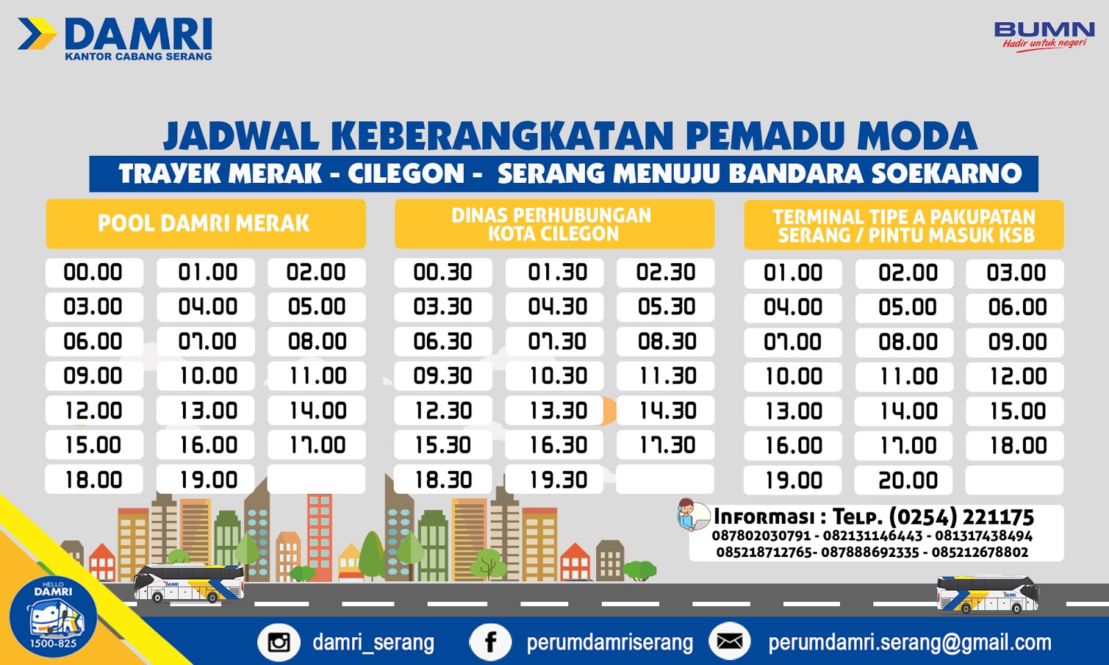 Jadwal Bus Damri Bandara Serang