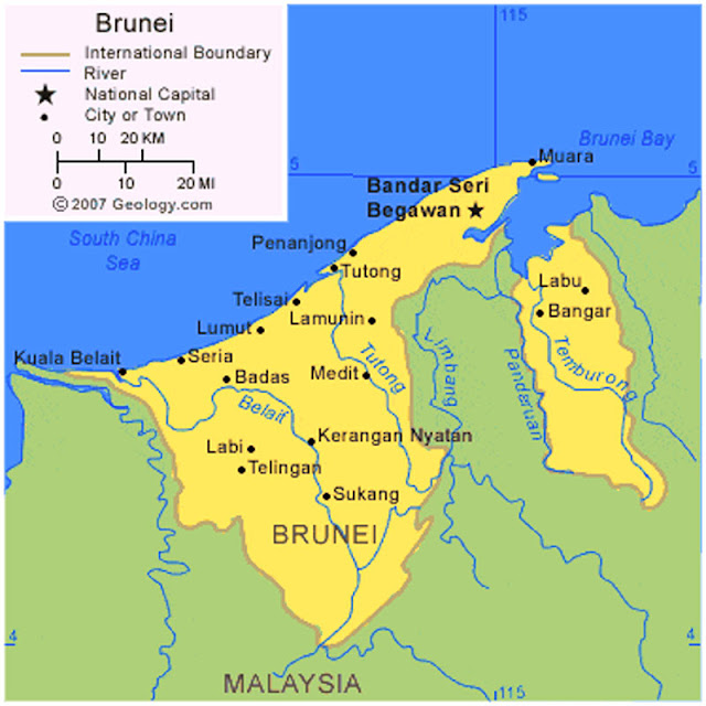 Peta wilayah Negara Brunei HD Gambar Peta wilayah Negara Brunei HD