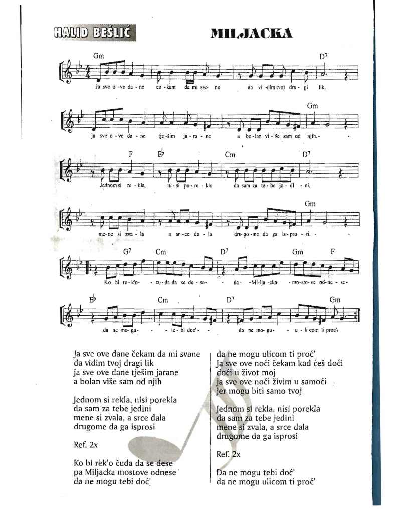 Scores for Balkan music Note za Harmoniku Violinu: Note Za Harmoniku