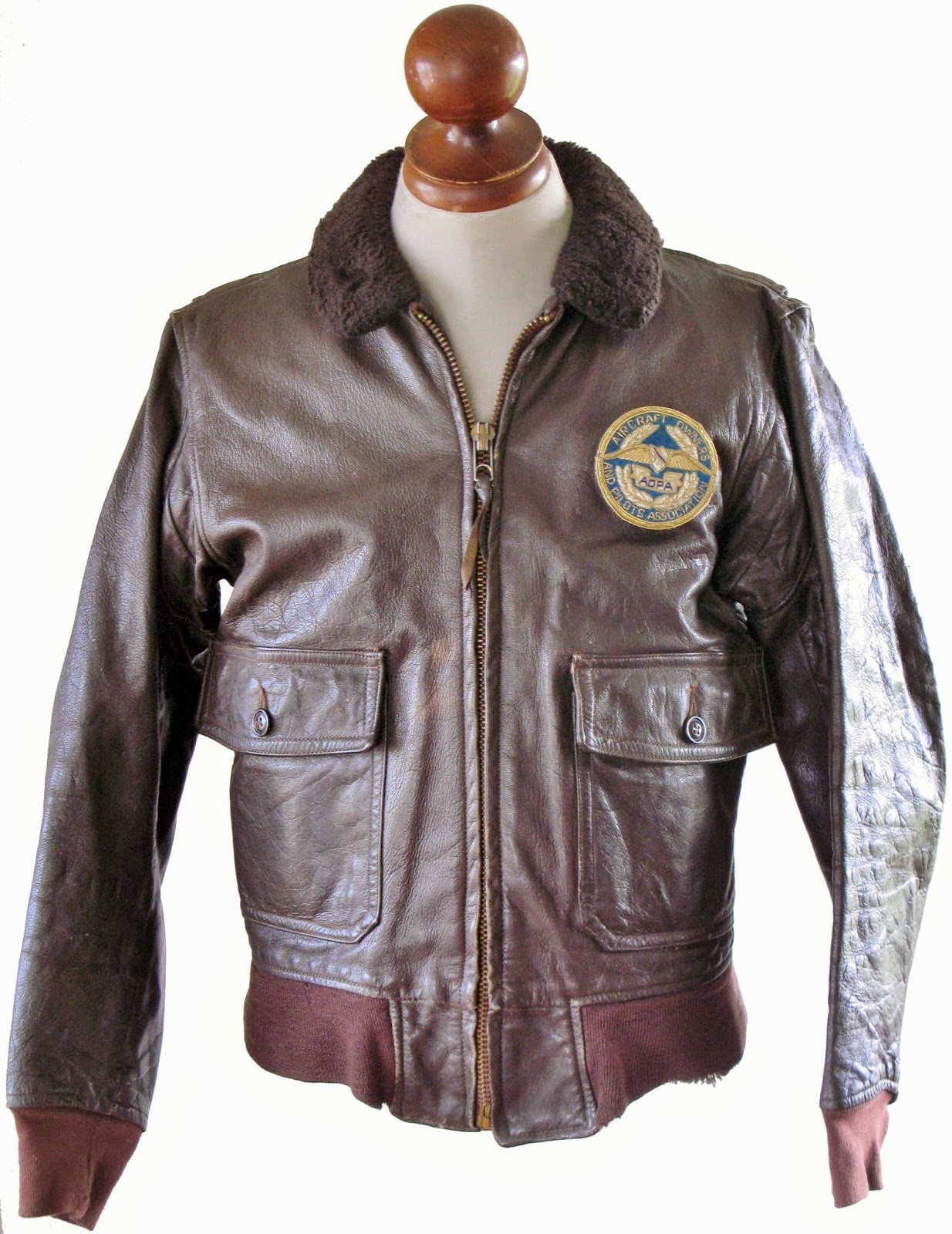 AOPA patched G-1 flight jacket