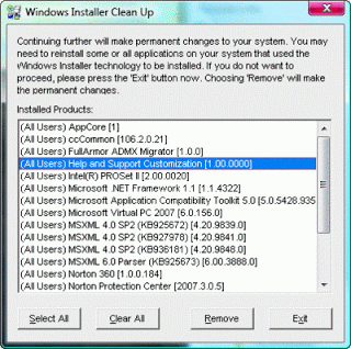 windows installer cleanup utility