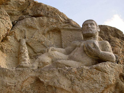 The Zoroastrian deity Bahram depicted as Hercules, c.153 BC. Kermanshah, Iran