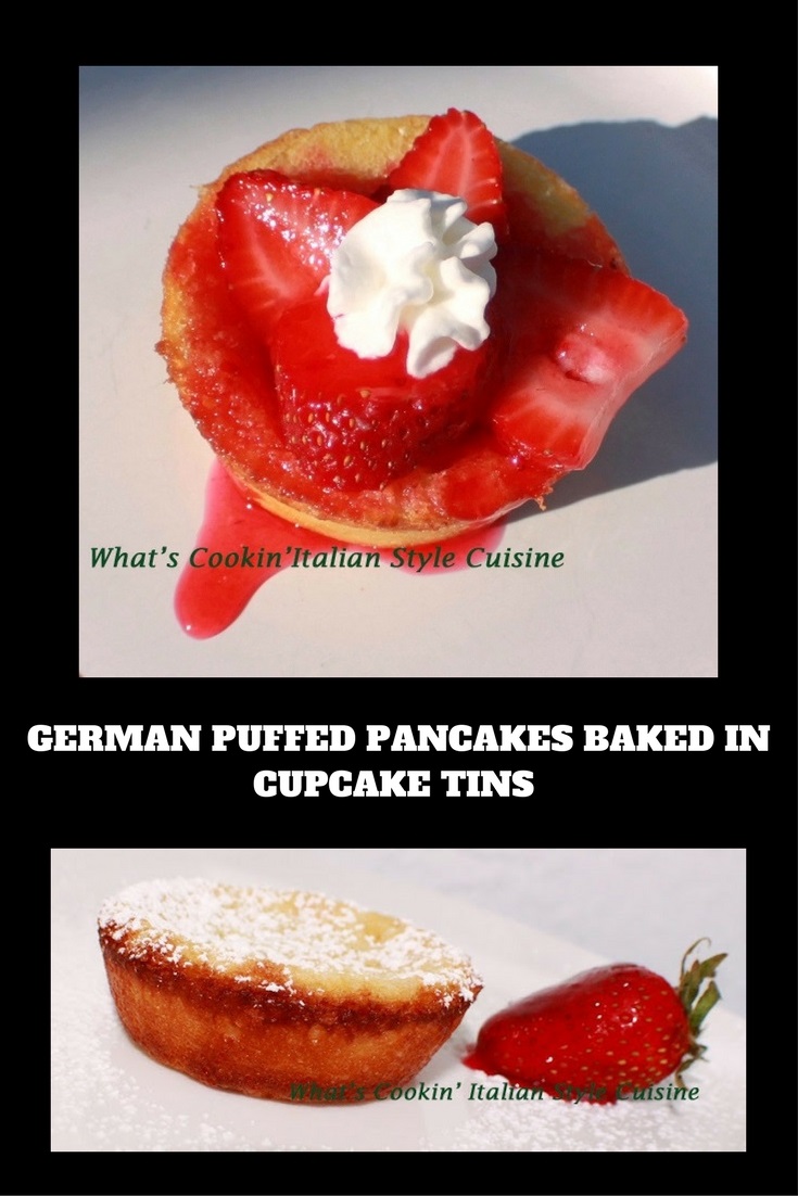Baked Mini Puffed Pancakes baked mini pancakes also known as Dutch baby, German Pancakes and these are mini version