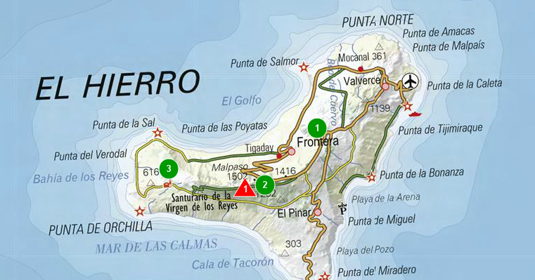 Sendas de Burgos: Mapa de la Isla de El Hierro