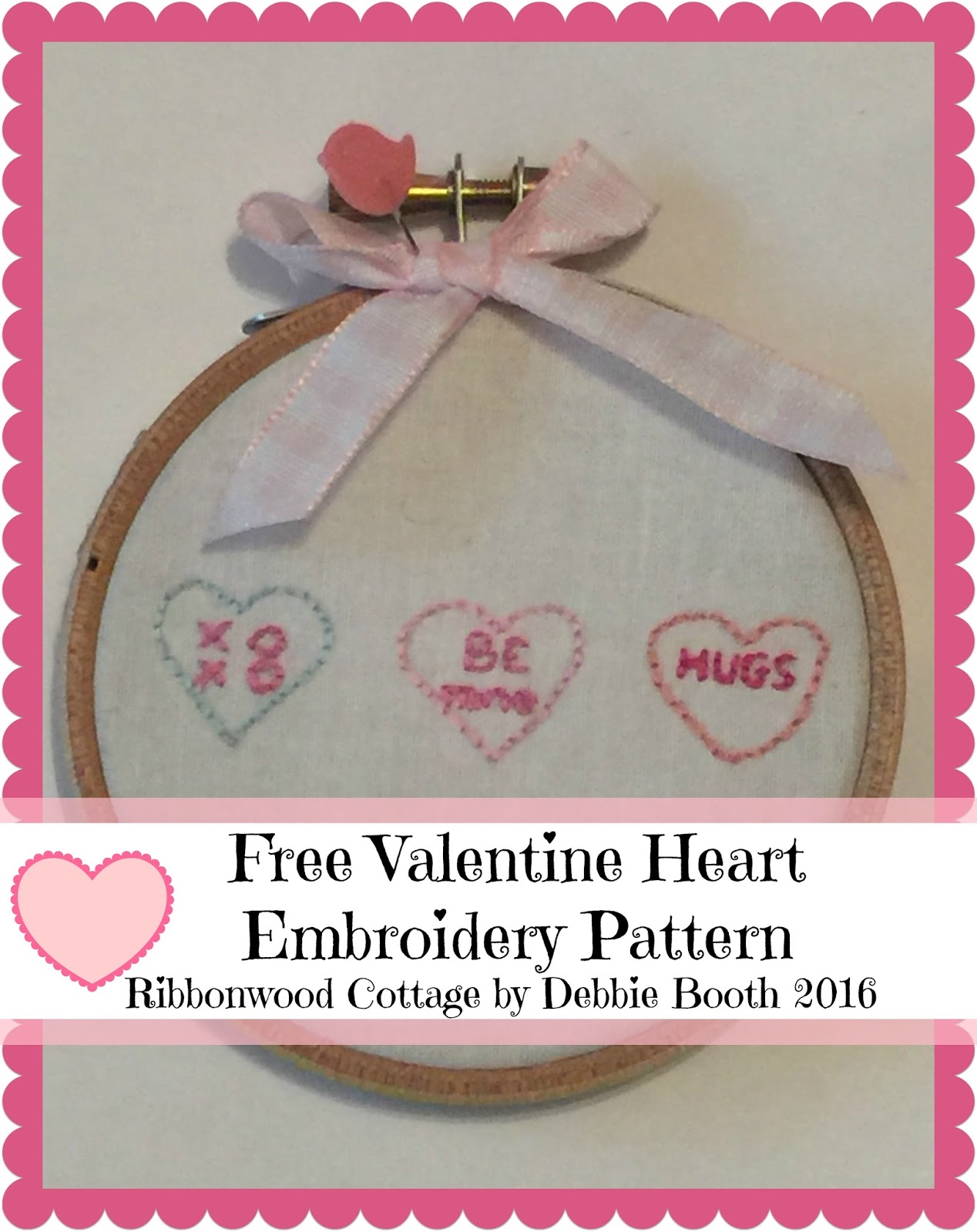 Ribbonwood Cottage New Embroidery Patterns and a Free Valentine's Day