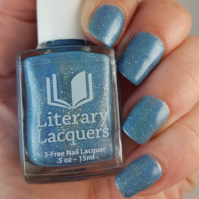Literary-Lacquers-Lettie's-Ocean-Ocean-at-the-end-of-the-Lane-trio Soft-Turquoise-holographic-nail-polish