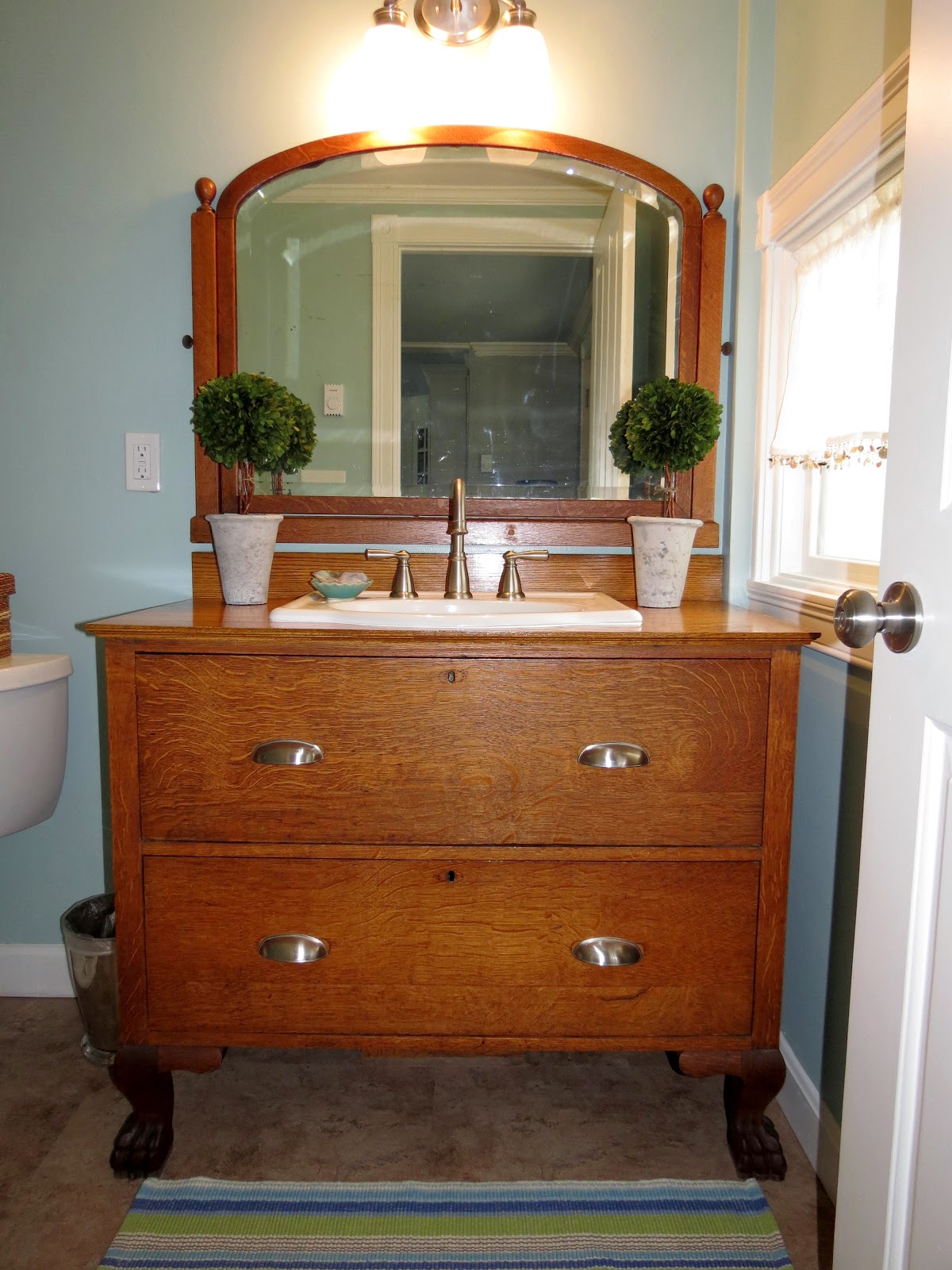While I Linger: 2014 Half Bath and Laundry Room Reveal