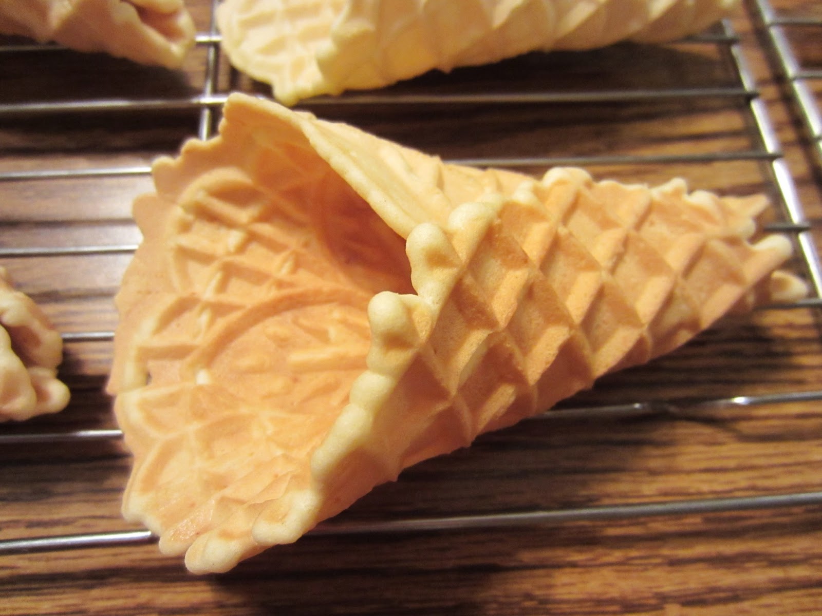 Pizzelle Cones with Christmas Crack