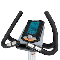 Large electronics display & easy-to-use dial interface on 3G Cardio Elite UB Upright Exercise Bike