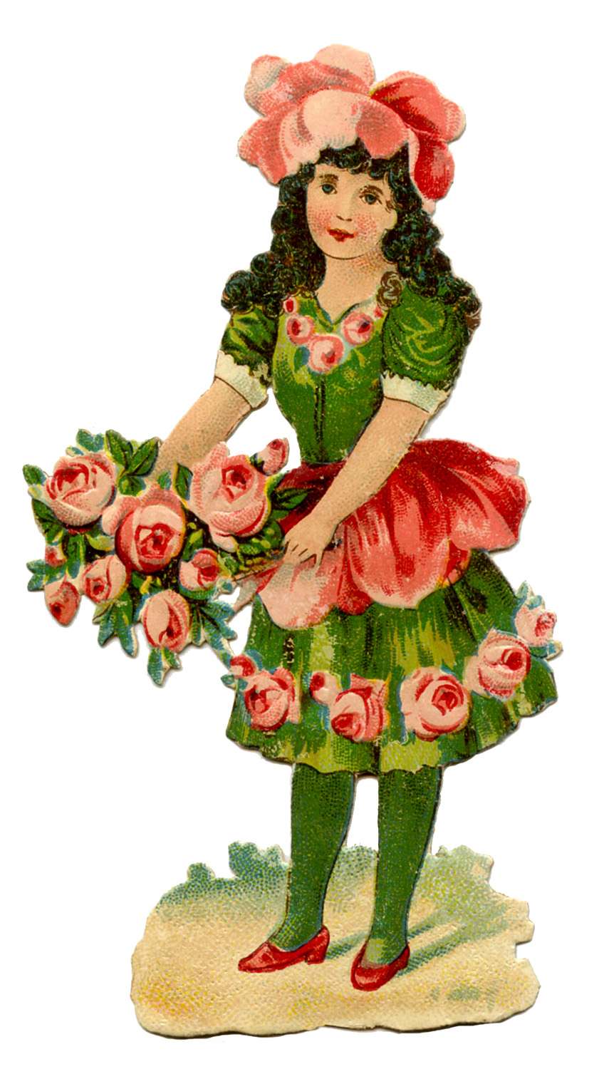 clipart girl with flowers - photo #41