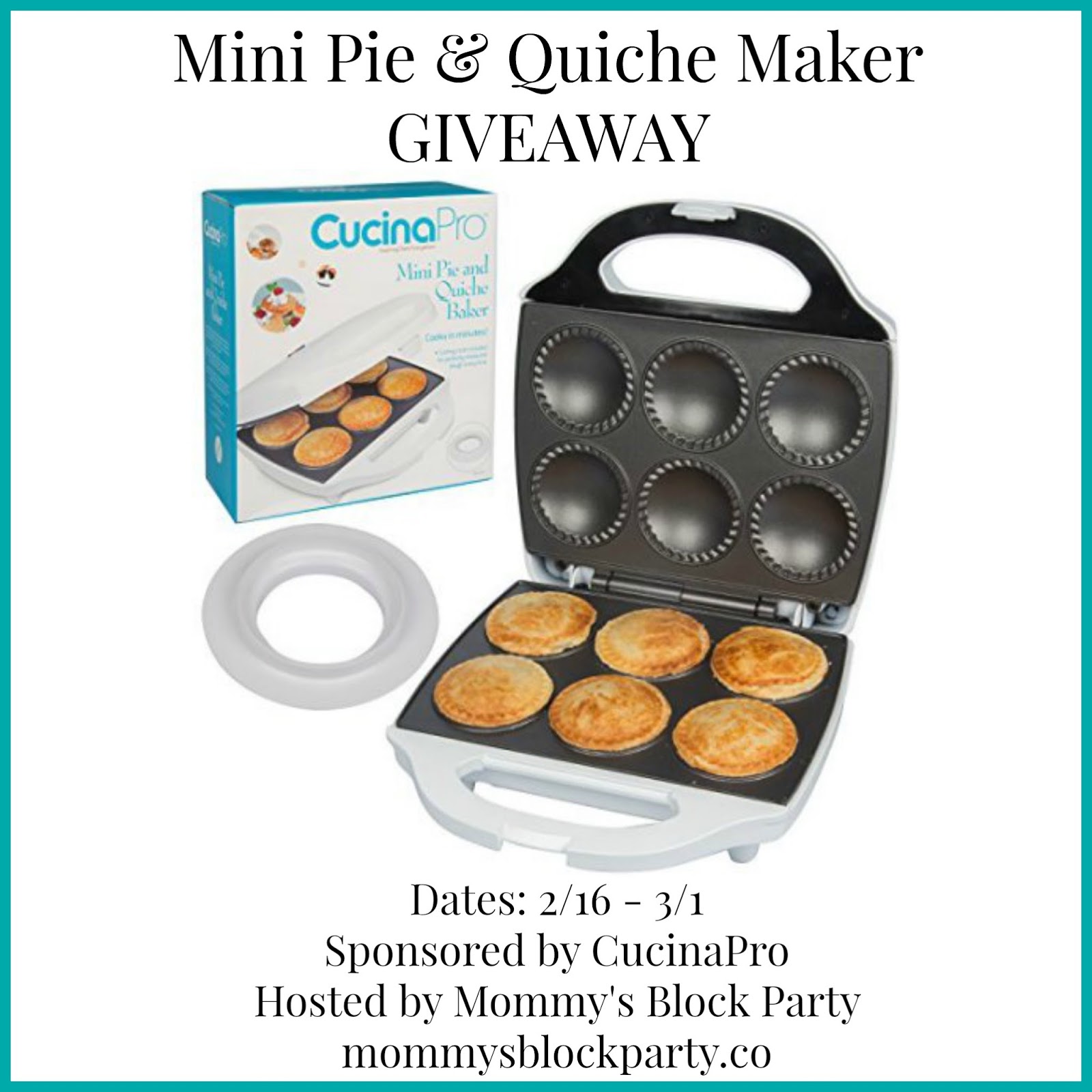 Rock Your Kitchen Like a Pro with the Mini Pie & Quiche Maker from  CucinaPro + #Giveaway - Mommy's Block Party