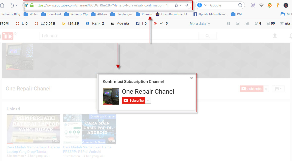 Membuat Link Subscribe Youtube | cara membuat tombol link subscribe ke chanel youtube kita Membuat Link Subscribe Youtube | cara membuat tombol link subscribe ke chanel youtube kita
