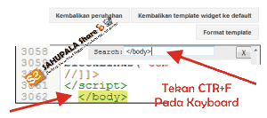 Cara Cepat Mencari Kode Tertentu di Edit HTML Template SAHUPALA Share