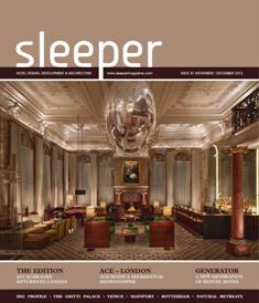 Sleeper. Hotel design, Development & Architecture 51 - November & December 2013 | ISSN 1476-4075 | TRUE PDF | Bimestrale | Professionisti | Alberghi | Design | Architettura
Sleeper is the international magazine for hotel design, development and architecture.
Published six times per year, Sleeper features unrivalled coverage of the latest projects, products, practices and people shaping the industry. Its core circulation encompasses all those involved in the creation of new hotels, from owners, operators, developers and investors to interior designers, architects, procurement companies and hotel groups.
Our portfolio comprises a beautifully presented magazine as well as industry-leading events including the prestigious European Hotel Design Awards – established as Europe’s premier celebration of hotel design and architecture – and the Asia Hotel Design Awards, set to launch in Singapore in March 2015. Sleeper is also the organiser of Sleepover, an innovative networking event for hotel innovators.
Sleeper is the only media brand to reach all the individuals and disciplines throughout the supply chain involved in the delivery of new hotel projects worldwide. As such, it is the perfect partner for brands looking to target the multi-billion pound hotel sector with design-led products and services.