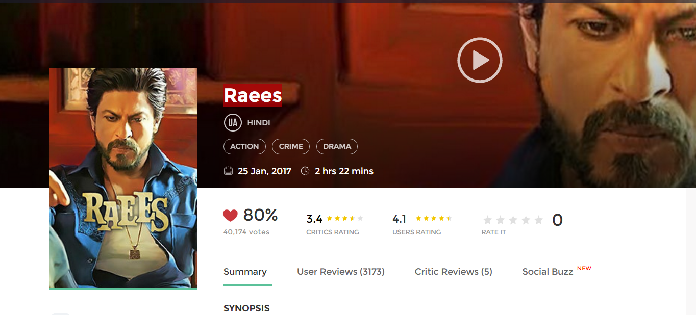 Raees (2017) Bollywood Movie Free in HD 720p avi mp4 3gp 