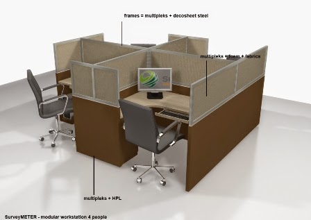 desain meja kantor 4 orang
