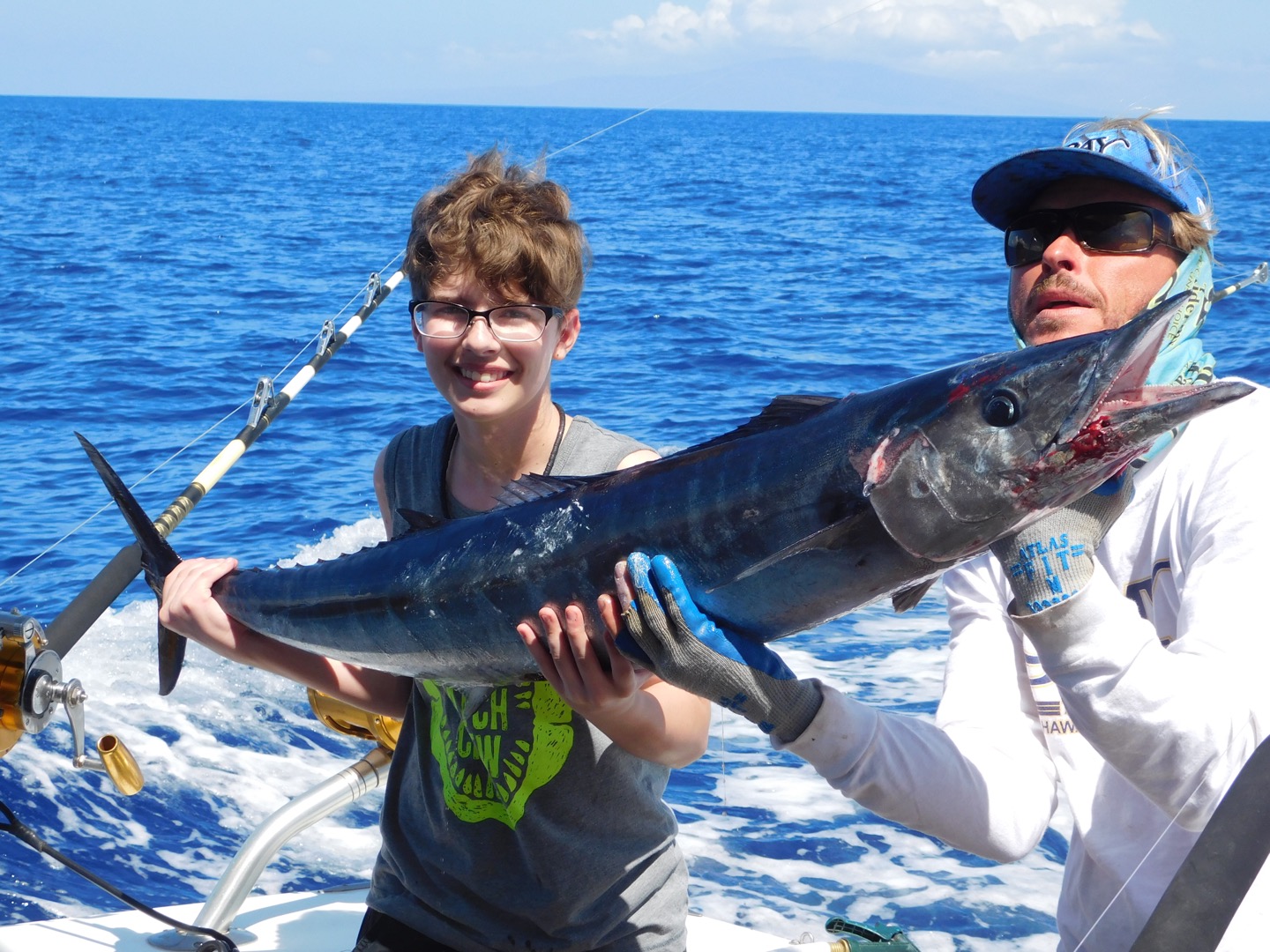 Maui Fishing Charters Today's Fresh Catch 2530 Pound Ono (Wahoo