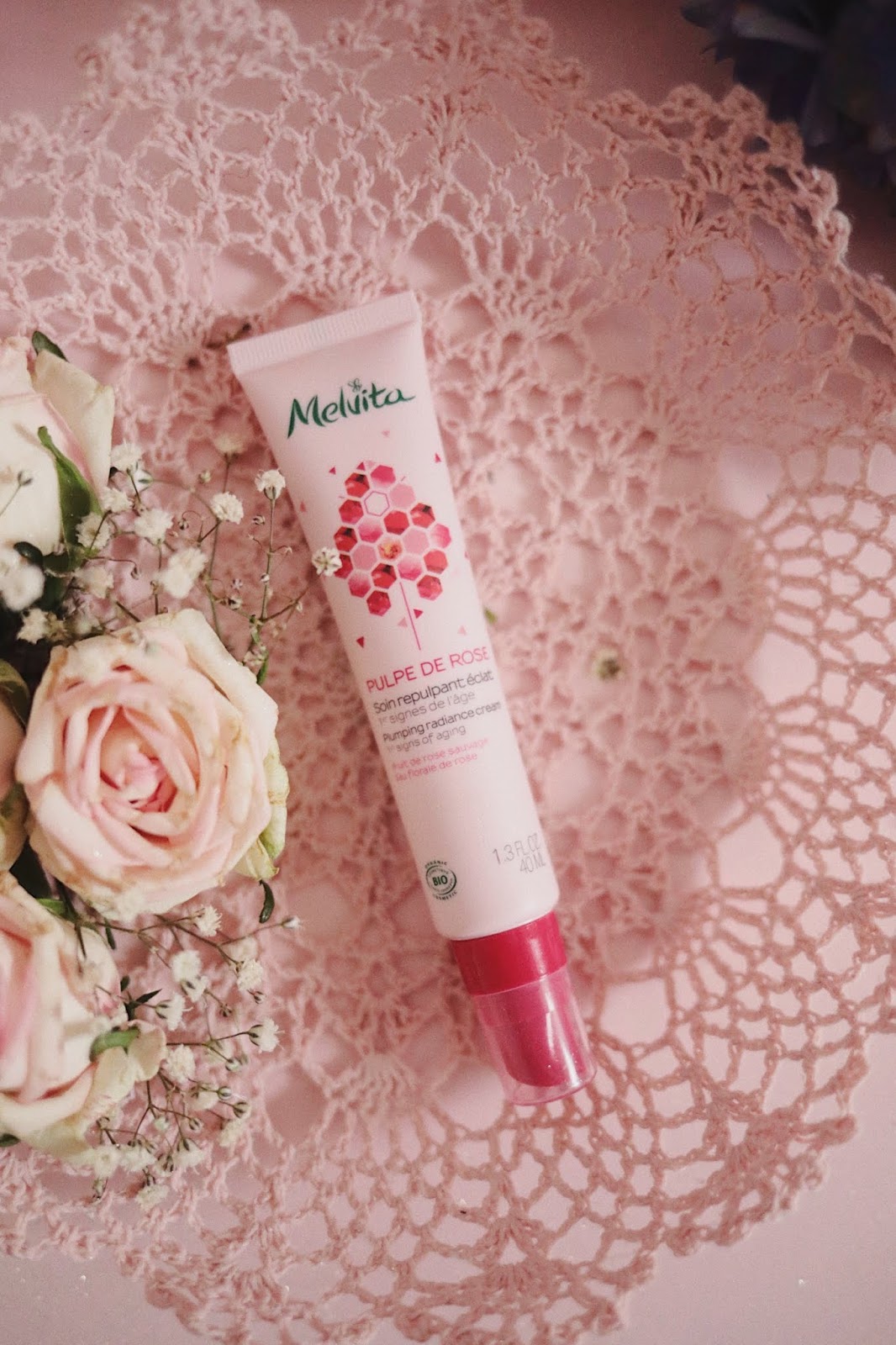 Melvita ,Pulpe de Rose, grenadine RP , rose mademoiselle, rosemademoiselle,rose