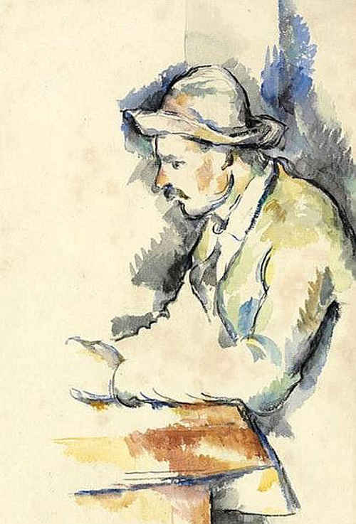 I giocatori di carte - Acquerello di Paul Cezanne - Pittore post-impressionista