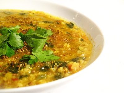 urad dal with toor dal and spinach