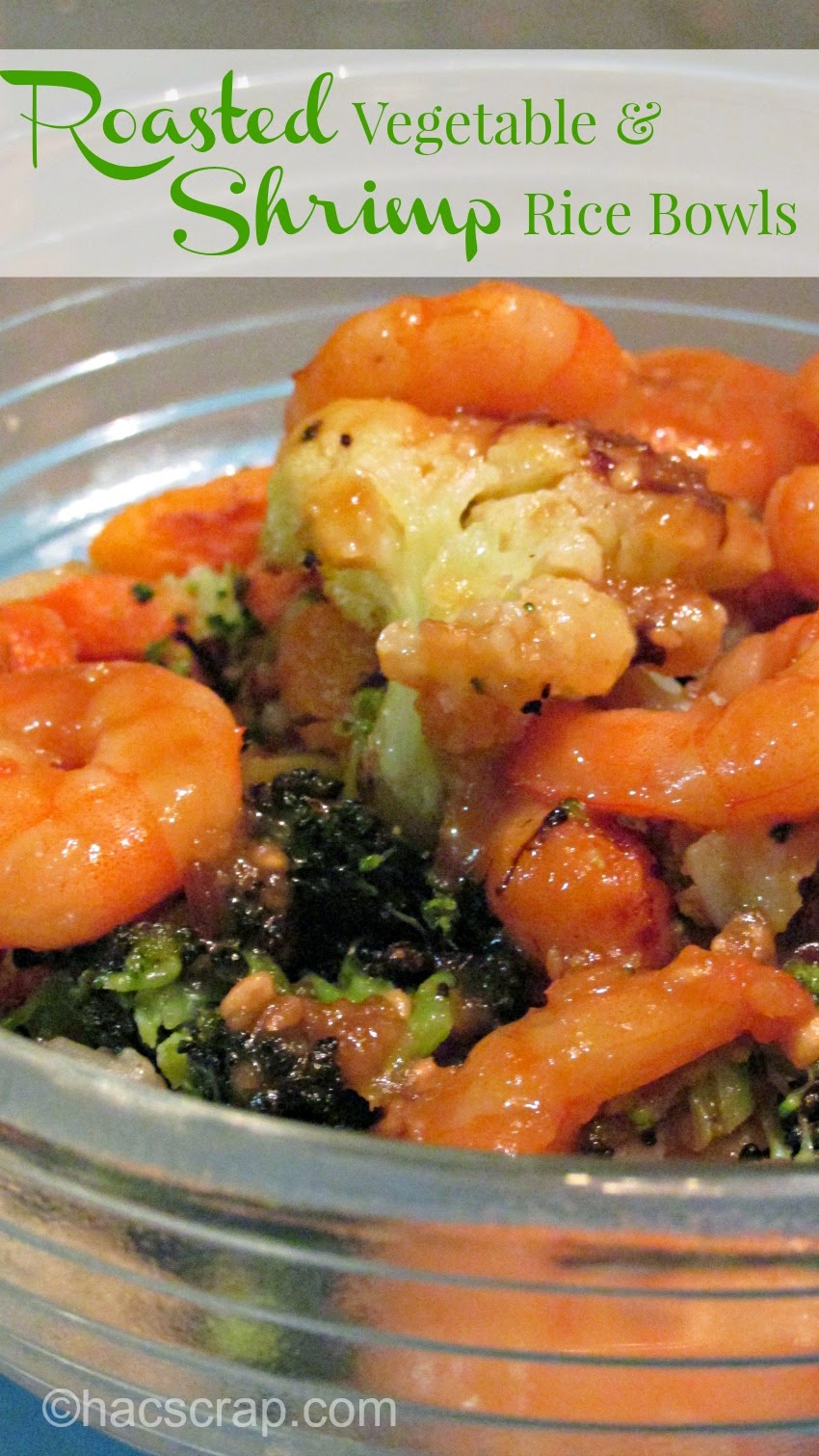 Quick and Easy Dinner Idea: Roasted Vegetable and Shrimp Rice Bowls