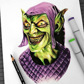 13-Green-Goblin-Stephen-Ward-Movie-and-Comics-Superheroes-and-Villains-Drawings-www-designstack-co