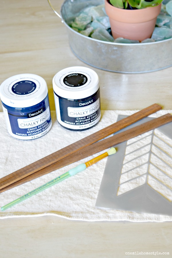 How to create your own DIY stenciled hanging wall art for your home with chalk finish paint